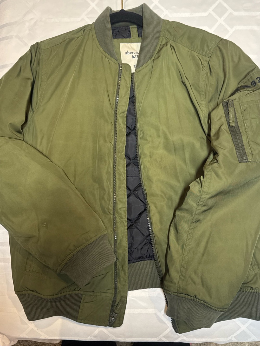 Abercrombie Kids Olive Green Bomber Jacket